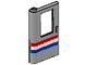 4181p04-9G Trein, Deur 1x4x5 links met rode/witte/blauw Stripe Pattern lichtgrijs (klassiek) gebruikt *1D0000