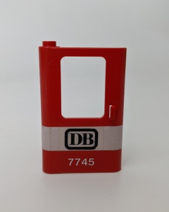 4181pb010-5G Trein, Deur 1x4x5 links met witte streep en 'DB 7745' rood gebruikt *1D0000