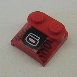 41855pb04-5G Dakpan rond 2x2x2/3 twee noppen, lip einde met nummer 6 op zwarte achtergrond rood gebruikt *5R000