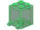 4345-20G Box 2x2x2 opening voorkant open noppen transparant groen gebruikt *5K000