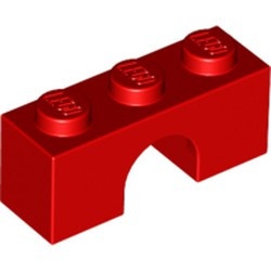 4490-5G Steen, boog 1x3x1 hoog rood gebruikt *1L404