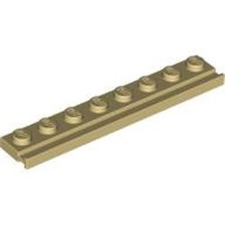 4510-2G Platte plaat 1x8 met deurrail/dakgoot crème gebruikt *1L317+6