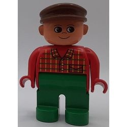 4555pb071G Duplo, man met bruine pet gebruikt *