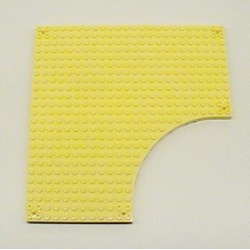 47115-35 Steen 24x24 met pinnen op hoeken uitsnede kwartcircel 12x12 lime, licht NIEUW *