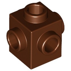 4733-88 Steen 1x1 met noppen aan vier zijden bruin, roodachtig NIEUW *1L036