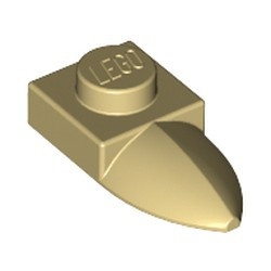 49668-2 Platte plaat 1x1 met tand IN VERLENGDE crème NIEUW *1L292+3