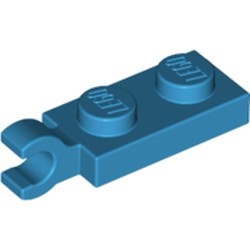 63868-153 Platte plaat 1x2 HORIZONTALE clip korte einde (in verlengde) blauw, donkerazuur NIEUW *1L290