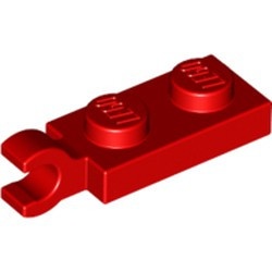 63868-5 Platte plaat 1x2 HORIZONTALE clip korte einde (in verlengde) rood NIEUW *1L290