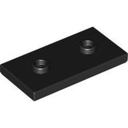 65509-11 Platte plaat 2x4 - 2 centrale noppen zwart NIEUW *1L348/9
