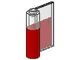 802-5G Deur 1x3x3 rechts met ruit boven verticale hendel rood gebruikt *1L0000