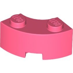 85080-220 Steen 2x2 gebogen (Macaroni) NIEUWE STIJL (andere bodem) rood, koraal NIEUW *1L000
