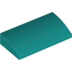 88930-39 Dakpan gebogen 2x4x2/3 geen noppen, MET bodemtubes turquoise, donker NIEUW *1L281