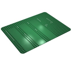 915-6g Basisplaat 24x32 sterk afgeronde hoek (classic) met DRIE opritten groen gebruikt *3K000