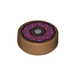 98138pb021-150 Tegel 1x1 ROND Dougnut caramel, midden NIEUW *0L0000
