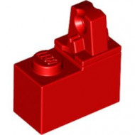 989-5G Scharniersteen 1x2 vinger BOVENOP rood gebruikt *1L0000