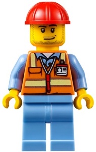 air050G Airport- Oranje vest met ID, rode helm, stoppelbaard gebruikt *0M0000