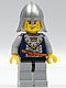 cas339 Fantasy Era - Crown Knight 7, Metallic Silver helm with Neck Protector NIEUW *0M0000