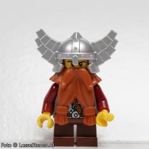 cas357G Fantasy Era - Dwerg 4, zilveren helm met vleugels gebruikt *0M0000