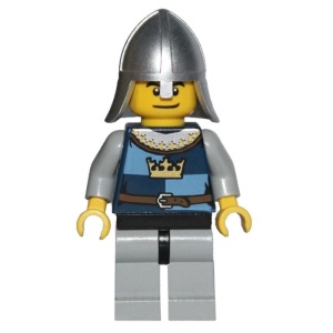 cas371G Fantasy era - Ridder, zilveren helm nekbeschermer gebruikt *0M0000