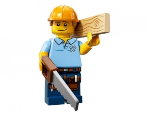 col13-9 Timmerman met zaag. Plank en standaard NIEUW *0M0000