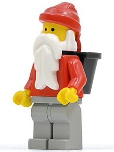 hol006G KERSTMAN Met mandje lichtgrijze benen gebruikt *0M0000