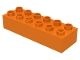 HU2300-4 COMPATIBEL met DUPLO steen 2x8 (Hubelino) oranje NIEUW *