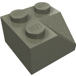 LEGO 3046a-10G Dakpan 45 graden 2x2 hoek binnenzijde voor oa dakkapel zie 3049 voor nok donker, grijs (klassiek) gebruikt *1L000