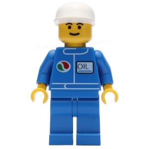 oct005G Octan - Blauwe overall met OCTAN logo, witte Cap, blauw benen gebruikt *0M0000