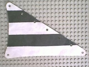 sailbb15-1G Zeil driehoek 15x22 zwarte strepen wit gebruikt *5D000
