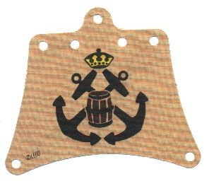 sailbb30-2G Piratenzeil rood/wit zwart doodshoofd crème gebruikt *5D000