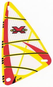x772px5-12G Zeil 9x15 Rood Extreme Team Logo (plastic) transparant gebruikt *5D000