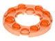 11833-18 Platte plaat 4x4 rond met 2X2 gat in midden transparant neonoranje NIEUW *1L219