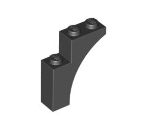 13965-11 Steen, halve boog 1x3x3 (hoger model) (trapsgewijs) zwart NIEUW *1L257