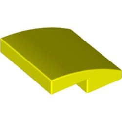 15068-236 Dakpan rond 2x2x2/3 geen noppen afgerond Neon geel NIEUW *1L278