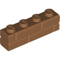 15533-150 Steen met baksteenmotief 1x4 caramel, midden NIEUW *1R023