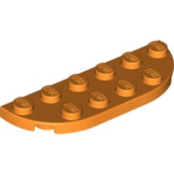 18980-4 Platte plaat 2x6 afgeronde hoeken oranje NIEUW *5D0000