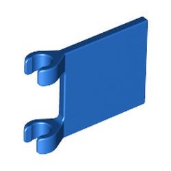 2335-7G Vlag 2x2 vierkant met twee clips blauw gebruikt *3D000