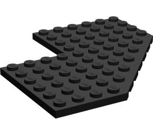 2401-11G Platte plaat 10x10 zonder hoek en 4x4 uitsnede zwart gebruikt *3D0000