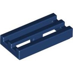 2412-63G Tegel 1x2 rooster blauw, donker gebruikt *1L335