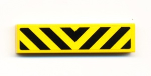 2431pb180-3G Tegel 1x4 zwarte en gele V-pijlen (Sticker) geel gebruikt *5t04-04