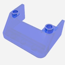 2437-14 Autoruit 3x4x1 1/3 (schuin 45 graden ) (lang zijstuk) transparant donkerblauw NIEUW *