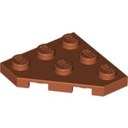 2450-68 Platte plaat 3x3 afgekapte hoek oranje, donker NIEUW *