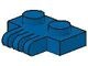 2452-7G Scharnierplaat 1x2 - 3 vingers aan zijkant blauw gebruikt *1L0000