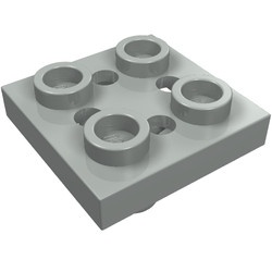 2476b-9G Platte plaat 2x2 met pin aan onderzijde lichtgrijs (klassiek) gebruikt *1L326