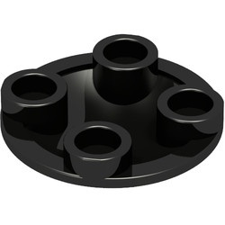 2654-11 Platte plaat 2x2 rond afgeronde bodem zwart NIEUW *1L137