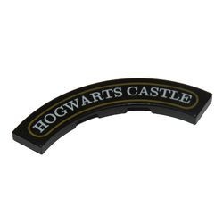 27507pb01-11 Tegel 4x4 Macaroni groot HOGWARTS CASTLE opdruk zwart NIEUW *1L144