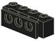 2989-11 Technic, steen 1x4 met bumperhouder zwart NIEUW *