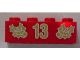 3001pb054-5 Steen 2x4 kerstster en nummer 13 rood NIEUW *5K0000
