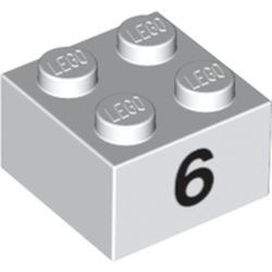 3003pb040-1 Steen 2x2 opdruk 6 wit NIEUW *5K0000