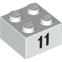 3003pb045-1 Steen 2x2 opdruk 11 wit NIEUW *5K0000